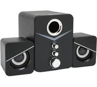 Hamiltion-Haut-Parleurs D'Ordinateur, Système De Haut-Parleurs Multimédia, Basses Profondes, Haut-Parleur Bluetooth De Bureau 2.1 Canaux Avec Lumière Ambiante Bleue, Pour Salle Informatique, Salon(Le