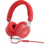 Hamiltion-Headphones Urban 3 Mic Écouteurs Circumauriculaires Avec Microphone Sur Le Câble (Ultra-Légers Et Câble Pour Prévenir Des Noeuds)Rouge