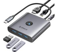 Hamiltion-Hub Usb C, 6 En 1 Adaptateur Usb C Vers Usb, Usb Multiple Ports Et 1×4K@30Hz Hdmi, 3×Usb-A 3.0, 1×Pd100W, 1×Gigabit Lan Port Pour Macbook Pro/Air, Ipad, Dell, Thinkpad, Samsung