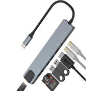 Hamiltion-Hub Usb C(8En1) Vers Hdmi Vga Adaptateur Multiport Type C Macbook Pour Ipad Dock Station Chargeur Thunderbolt Pour Apple Iphone16 15 Pro Lecteur Cartes Sd Micro Sd Accessoires Compatible Av