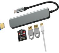 Hamiltion-Hub Usb C Hdmi Usb 3.0 Lecteur De Cartes Sd Micro Sd Adaptateur 6 En 1 Pour Apple Iphone15 Ipad Macbook Air Pro M1 Recharge Port Extension Accessoires Câble Clé Alimentation Docking Station