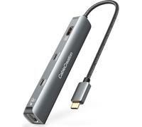 Hamiltion-Hub Usb C, Usb C Hub 6 En 1 Avec Hdmi 4K 60 Hz, Ethernet 1 Gbit/S, Alimentation 100 W, Port De Données Usb C, 2 Ports Usb 3.0, Pour Macbook Pro Air M1, Ipad Pro Air 2021-2018, Xps