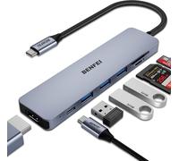 Hamiltion-Hub Usb C Vers Hdmi, 3 Ports Usb-C Vers Usb, Usb C Vers Carte Sd/Tf, Charge Pd 100W, Compatible Avec Macbook Pro/Air, Iphone 15 Plus Pro Max, Samsung Galaxy S22/21, Surface Book 2, Dell Xps
