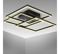Hamiltion-I Plafonnier Led Moderne 40 Watt I Lampe De Salon 3000 K Blanc Chaud I Led-Frame Finition Noire