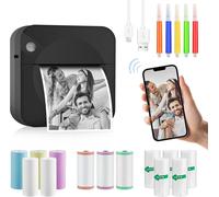 Hamiltion-Imprimante Photo Portable, Mini Imprimante Photo Instantané Sans Fil, Imprimante Thermique Sans Fil Bt Imprimante Mobile, Imprimante Pour Photos Liste D'Étiquettes, Pour Photo, Reçu, Mémos