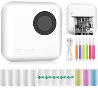 Hamiltion-Imprimante Photo Portable, Mini Imprimante Photo Instantané Sans Fil, Imprimante Thermique Sans Fil Bt Imprimante Mobile, Imprimante Pour Photos Liste D'Étiquettes, Pour Photo, Reçu, Mémos