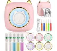 Hamiltion-Imprimante Photo Portable, Mini Imprimante Photo Instantané Sans Fil, Imprimante Thermique Sans Fil Bt Imprimante Mobile Avec Led À 7 Couleurs, Imprimante Pour Photos Liste D'Étiquettes