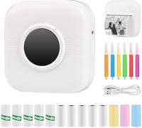 Hamiltion-Imprimante Photo Portable, Mini Imprimante Photo Instantané Sans Fil, Imprimante Thermique Sans Fil Bt Imprimante Mobile, Imprimante Pour Photos Liste D'Étiquettes, Pour Photo, Reçu, Mémos