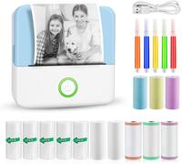 Hamiltion-Imprimante Photo Portable, Mini Imprimante Photo Instantané Sans Fil, Imprimante Thermique Sans Fil Bt Imprimante Mobile, Imprimante Pour Photos Liste D'Étiquettes, Pour Photo, Reçu, Mémos