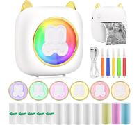 Hamiltion-Imprimante Photo Portable, Mini Imprimante Photo Instantané Sans Fil, Imprimante Thermique Sans Fil Bt Imprimante Mobile Avec Led À Sept Couleurs, Imprimante Pour Photos Liste D'Étiquettes