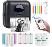 Hamiltion-Imprimante Photo Portable, Mini Imprimante Photo Instantané Sans Fil, Imprimante Thermique Sans Fil Bt Imprimante Mobile, Imprimante Pour Photos Liste D'Étiquettes, Pour Photo, Reçu, Mémos