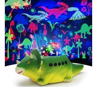 Hamiltion-Jouet Veilleuse Dinosaure,Veilleuse Dinosaure Projecteur,Lampe Dinosaures Avec Rotation À 360 ° / 12 Musiques,Veilleuse Pour Cadeau Dinosaure Garçon 2 3 4 5 6 7 8 Ans