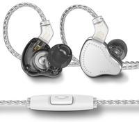 Hamiltion-Kbear Kb2208 Écouteurs Filaires, Écouteurs Intra-Auriculaires Confortables Avec Microphone, Suppression Du Bruit Avec Câble Amovible De 3,5 Mm Pour Musique Et Sport (Argent, Avec Microphone