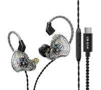 Hamiltion-Kbear Ks1 Usbc Intra-Auriculaire Casque D'Écoute Filaire De Type C Amélioré In Ear Monitor Avec Puce De Décodage Audio Dsp Intégrée Pour Chanteurs Audiophiles (Transparent, Usbc Avec Micro)