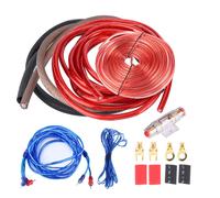 Hamiltion-Kit Cable Ampli Voiture, 4 Jauge 2800w Câbles De Câblage D'ampli De Voiture Avec Un Costume De Fusible Convient Pour La Radio Woofer D'amplificateur De Puissance De Voiture