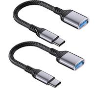 Hamiltion-Lot De 2 Adaptateurs Usb C Vers Usb Femelle Vers Type C Mâle Otg Compatibles Avec Samsung Galaxy, Macbook/Ipad Air/Pro, Clé Usb Et Autres Appareils De Type C, Noir