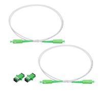 Hamiltion-Lot De 2 Câbles De Raccordement En Fibre Optique Simplex Os2 Lszh Sc/Apc-Sc/Apc Blindé Blanc Pour Réseaux Lan À Fibre Optique Avec Adaptateur 1 M