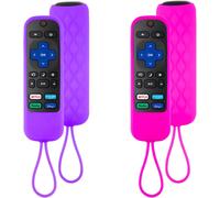 Hamiltion-Lot De 2 Coques De Rechange En Silicone De Qualité Supérieure Pour Télécommande Roku Express/Streaming Stick/Tcl Hisense Roku Tv (Violet Et Rose)