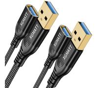 Hamiltion-Lot De 2 Rallonges Usb 3.0 3 M,Câble D'Extension Usb A Mâle Vers A Femelle,Avec Élégant Connecteur En Aluminium,Gaine En Tissu En Nylon Pour Clavier, Imprimante, Ps Vr, Lecteur De Cartes, N
