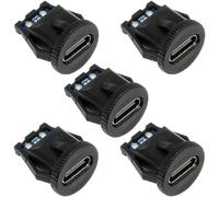 Hamiltion-Lot De 5 Connecteurs De Prise Femelle Oem De Type C Vers 6 Broches Pcba Pinout Rond Type De Montage Dc 5 V/20 V Pd Alimentation Ip67 Pour Câblage