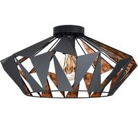 Hamiltion-Luminaire Plafonnier Carlton 6, Lustre Au Style Vintage, Industriel Et Rétro En Acier Noir Et Cuivre, Lampe De Plafond Pour Salon, Cuisine Et Couloir, Douille E27