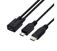 Hamiltion-Micro Usb Femelle Vers Usb-C Type C Usb 3.1 Et Micro Usb Mâle, Répartiteur, Extension De Câble De Charge