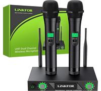 Hamiltion-Microphone Sans Fil Uhf Micro Professionnel Studio Avec Microphones Métalliques Uhf 60M Écran Lcd Ensemble De Microphones Portables À Deux Canaux Pour Karaoké Mariage Fête Dj Égl