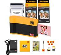 Hamiltion-Mini 2 Era Cadeau Noel 4Pass Imprimante Photo Portable (5,3X8,6Cm) (Jaune, Lot Accessoire Avec 68 Feuilles (8 Feuilles Initiales + Paquet De 60 Feuilles))