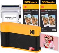 Hamiltion-Mini 2 Era Cadeau Noel 4Pass Imprimante Photo Portable (5,3X8,6Cm) (Noir, Lot Accessoire Avec 68 Feuilles (8 Feuilles Initiales + Paquet De 60 Feuilles))