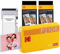Hamiltion-Mini 2 Retro Cadeau Noel 4Pass Imprimante Photo 4Pass (5,3 X 8,6 Cm) + Paquet De 68 Feuilles, Jaune