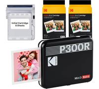 Hamiltion-Mini 3 Retro 4Pass Imprimante Photo Portable (7,6X7,6Cm) - Paquet Avec 68 Feuilles, Noir