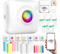Hamiltion-Mini Imprimante Portable Avec Lumière Led, Mini Imprimante Thermique, Imprimante Etiquette Autocollante Pour Notes D'Étude,D'Étiquettes,Photos (Peut Imprimer 300 Fois En Continu)