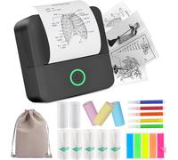 Hamiltion-Mini Imprimante Portable, Thermique Imprimante Photo Mini Imprimante Photo Instantané Sans Fil Imprimante Thermique Bluetooth Pour Notes D'Étude, Mémo, Photos Pour Ios & Android (Noir)