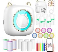 Hamiltion-Mini Imprimante Thermique, Imprimante Photo Portable Avec 14 Rouleaux De Papier, Imprimante Intelligente Bluetooth Pour Ios & Android,Imprimante De Poche Portable Pour D'Étiquettes,Images,N