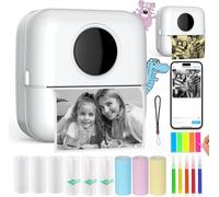 Hamiltion-Mini Imprimante Thermique Sans Encre Avec 9 Rouleaux De Papier Thermique, Stylo De Couleur Pour Ios Et Android, Imprimante De Poche Bluetooth, Imprimante De Reçus Portable Intelligente Pour