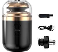 Hamiltion-Mini Rasoir Électrique Portable Pour Homme, Mini Rasoir 2 En 1 Avec Tondeuse À Poils De Nez, Rechargeable Par Usb, Pour Voyage Ou Maison, Étanche Ipx7 (Noir)