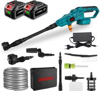 Hamiltion-Nettoyeur Haute Pression Sans Fil, 120Bar Nettoyeur Haute Pression Sur Batterie Avec 2X3000Ma Batteries, 20V, 6.5L/Min, 6 En 1 Multi-Usage Buse Pour Le Nettoyage Et Arrosage