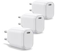 Hamiltion-Pack De 3 Chargeurs Rapide Usb C 20W Pour Smartphone, Tablette, Ordinateur Portable, 1 Port Usb-C, Qc 3.0+Pd Puce Ic Pour Charge Sécurisée Et Protection Batterie, Prise Eu 2 Broches