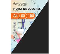 Hamiltion-Papier A4,Ramette De Papier A4,Feuilles A4 Pour L'artisanat,Paquet 100 Feuilles De Carton De Couleurs 80g,Carton De Couleurs Pour L'art Et La Créativité-(Noir)