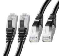 Hamiltion-Paquet De 2, 40 Gbps Cable Ethernet Cat 8 3 Cm En Noir (Câble Ethernet 2000 Mhz De Catégorie 8, Cable Rj45 Cat 8, Câble Ethernet De Gaming, Câble De Réseau Lan Cat 8)-3 Cm