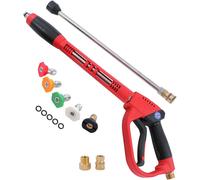 Hamiltion-Pistolet De Nettoyeur Haute Pression 5000 Psi Avec 5 Embouts De Buse, 16"" Tige D'Extension De Rechange, 1/4"" Connexion Rapide, Raccord M22 14 Mm, Kit De Nettoyage Voiture