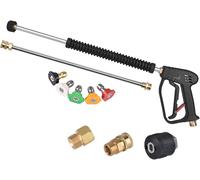 Hamiltion-Pistolet De Nettoyeur Haute Pression Avec 5 Buse De Pulvérisation, Pistolet De Lavage À Jet De Voiture Avec Connecteur Rapide 1/4"", 50Cm Baguette Et Coupleur M22 14Mm