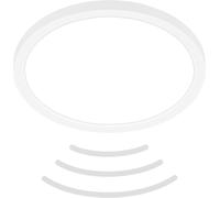 Hamiltion-Plafonnier Led Avec Détecteur De Mouvement Ip44 Portée 3m, Couleur De Lumière Blanc Neutre, Plat, Détection 120 Degrés, Plafonnier Led, Panneau Led, 24x3 Cm, Blanc