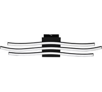 Hamiltion-Plafonnier Led Roncade 1, 3 Ampoules Murales, Plafonnier Moderne, En Aluminium, Acier Noir Et Plastique Blanc, Lampe De Salon, Blanc Chaud, L 65 Cm