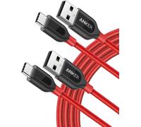Hamiltion-Powerline+ Lot De 2 Câbles De Charge Rapide Usb-C Vers Usb-A, En Nylon Tressé, 1,8 M, Pour Samsung Galaxy S9/S9+/S8/S8+/Note 8, Macbook, Lg V20/G5/G6 Et Plus (1,8 M, Rouge)