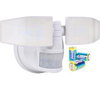 Hamiltion-Projecteur Led À Piles Avec Détecteur De Mouvement Réglable Et Orientable 400 Lm Protection Contre Les Projections D'Eau 5000 K Blanc Froid Avec 3 Piles C (Blanc)