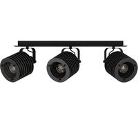Hamiltion-Rail Spot Segovia, Rampe De 3 Spots Orientables Au Style Industriel, Barre De Spots Pivotants, Plafonnier En Métal Et Bois Noir, Lampe De Plafond Avec Douille E27