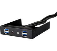 Hamiltion-Silverstone Sst-Fp32B-E-Panneau Frontal 3.5 Pouces En Aluminium Hub Usb Avec 4 Ports Usb 3.0 Et 1 Port Audio Hd, Noir