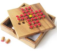 Hamiltion-Solitaire + Le Renard Et Les Oies De 1 À 2 Joueurs. Jeu De Société Familial De Stratégie En Bois Massif Aux Normes Ce. Marque Française Le Délirant®, Jeux De Voyage À Plateau Refermable. 2