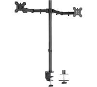 Hamiltion-Stand-V012 Support De Bureau Pour Double Écran Extra Haut De 99,1 Cm, Entièrement Réglable Pour Écrans Jusqu'À 27"", Noir